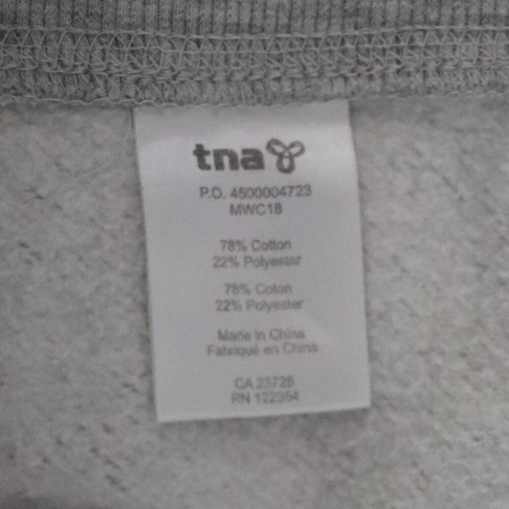 Tna Womens Grey Sz M Full Zip Long Drawstring Comfy Hooded Fleece Sweater - Picture 13 of 14